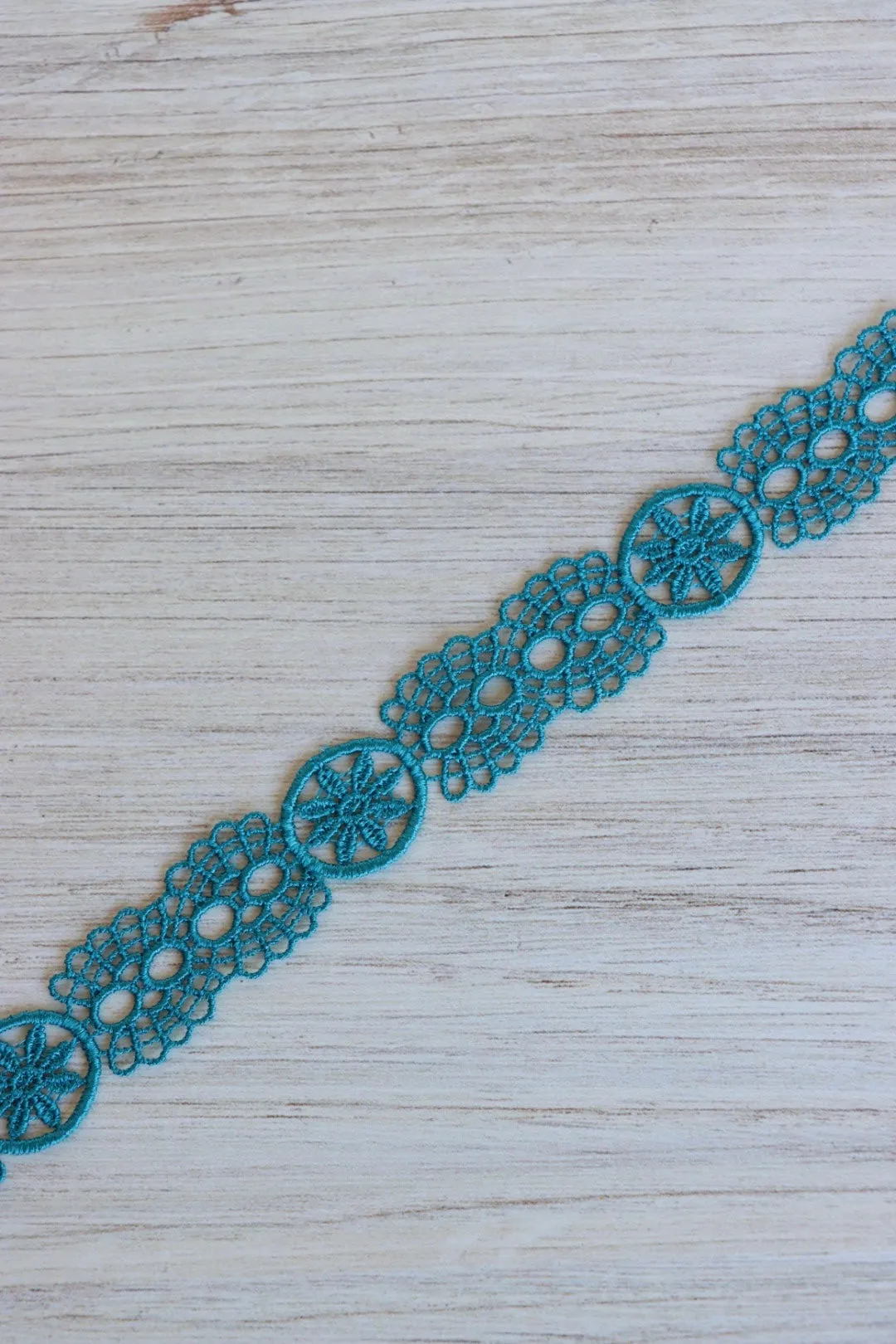 10YDS Turquoise .75" Wide Crochet Lace