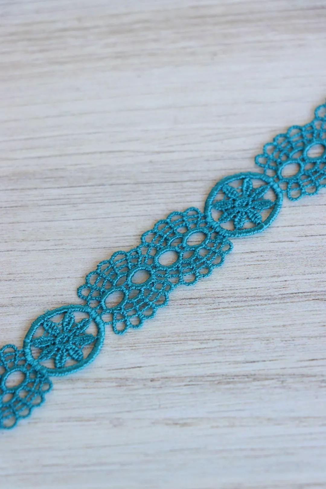 10YDS Turquoise .75" Wide Crochet Lace