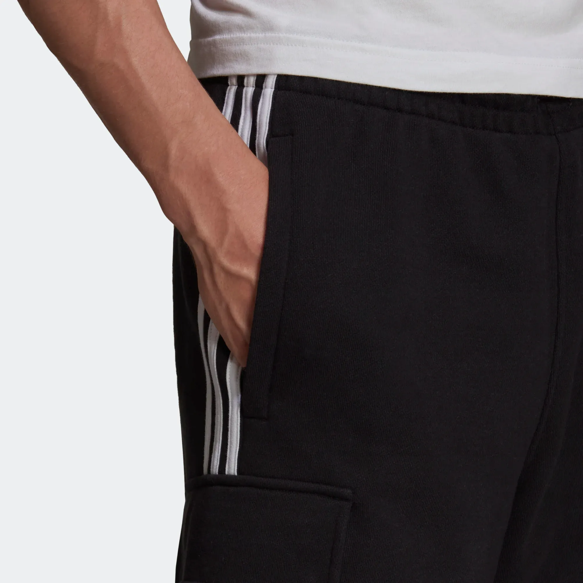 Adidas Men's Adicolor Classics 3 Stripes Cargo Shorts - Black