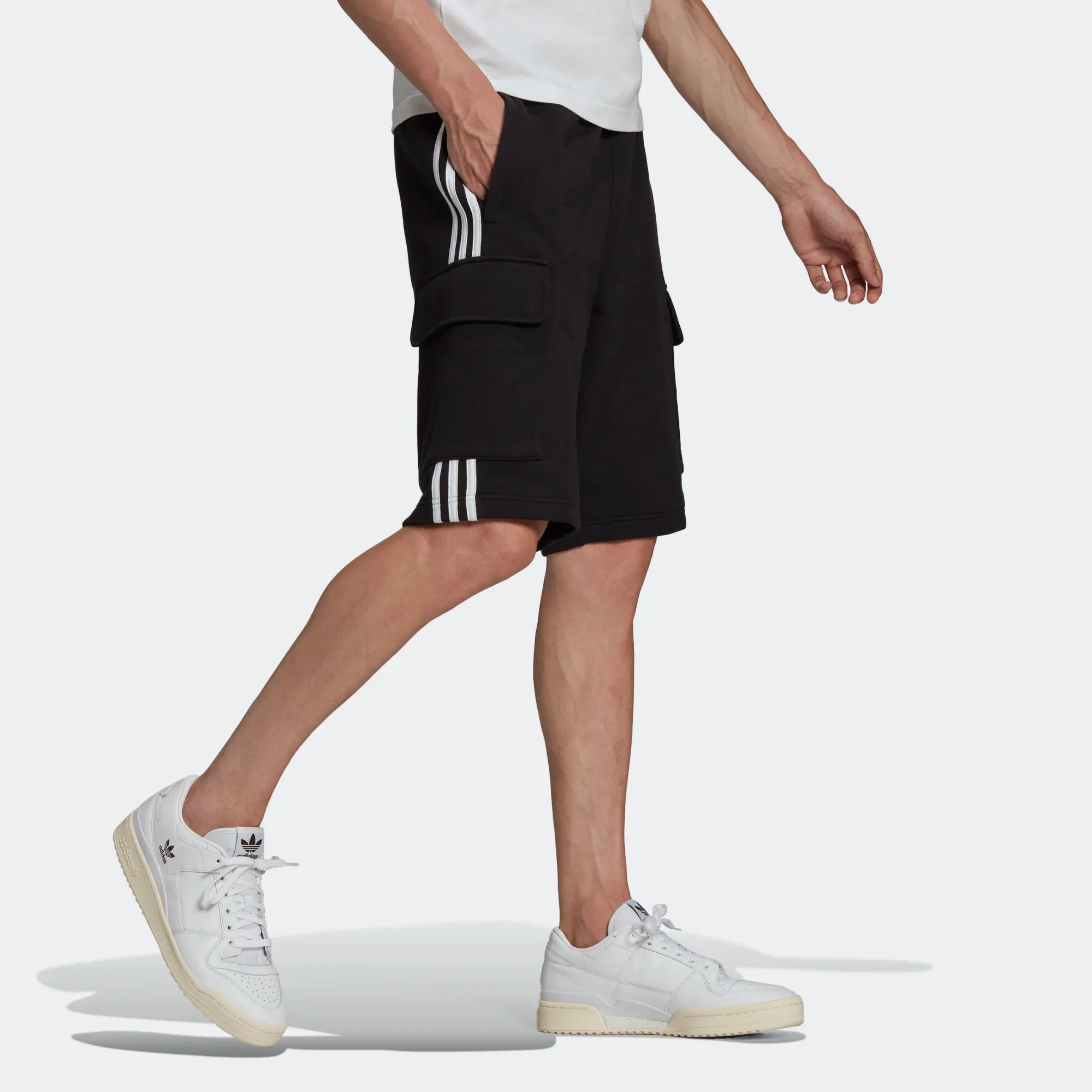 Adidas Men's Adicolor Classics 3 Stripes Cargo Shorts - Black