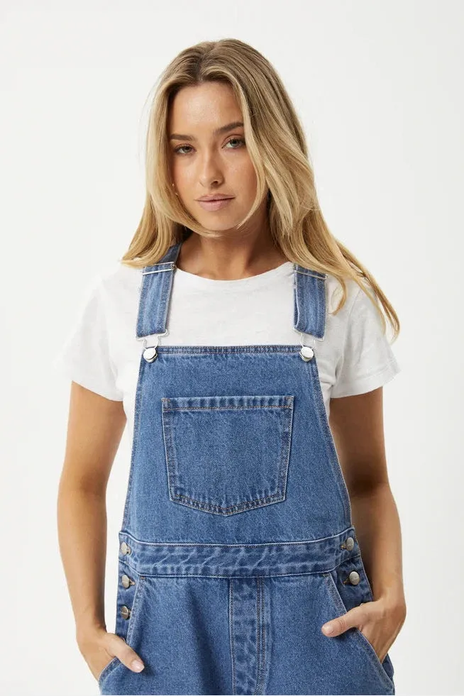 AFENDS Lil Louis Denim Overall - Worn blue