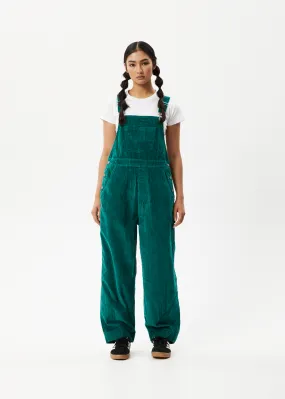 AFENDS Womens Louis - Corduroy Baggy Overalls - Emerald