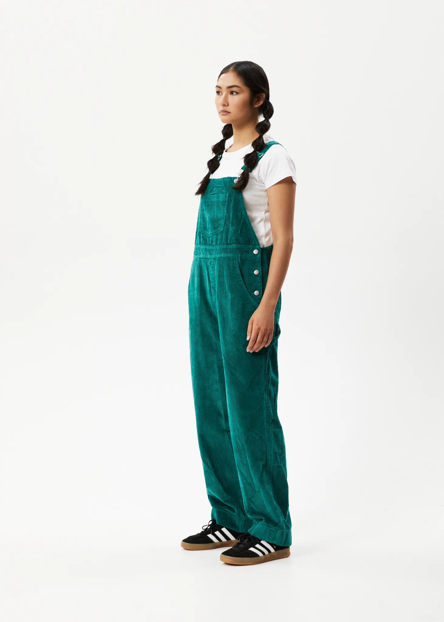 AFENDS Womens Louis - Corduroy Baggy Overalls - Emerald