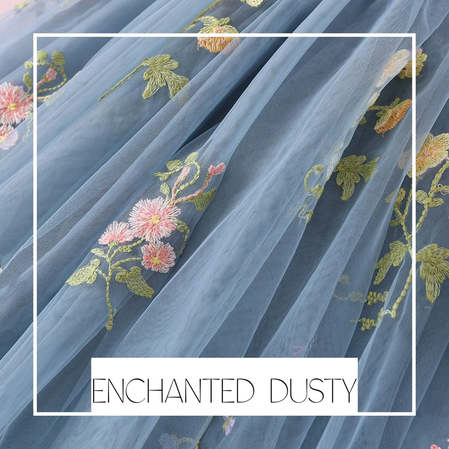 Baby Enchanted Dress - Embroidered Dusty Blue Lace