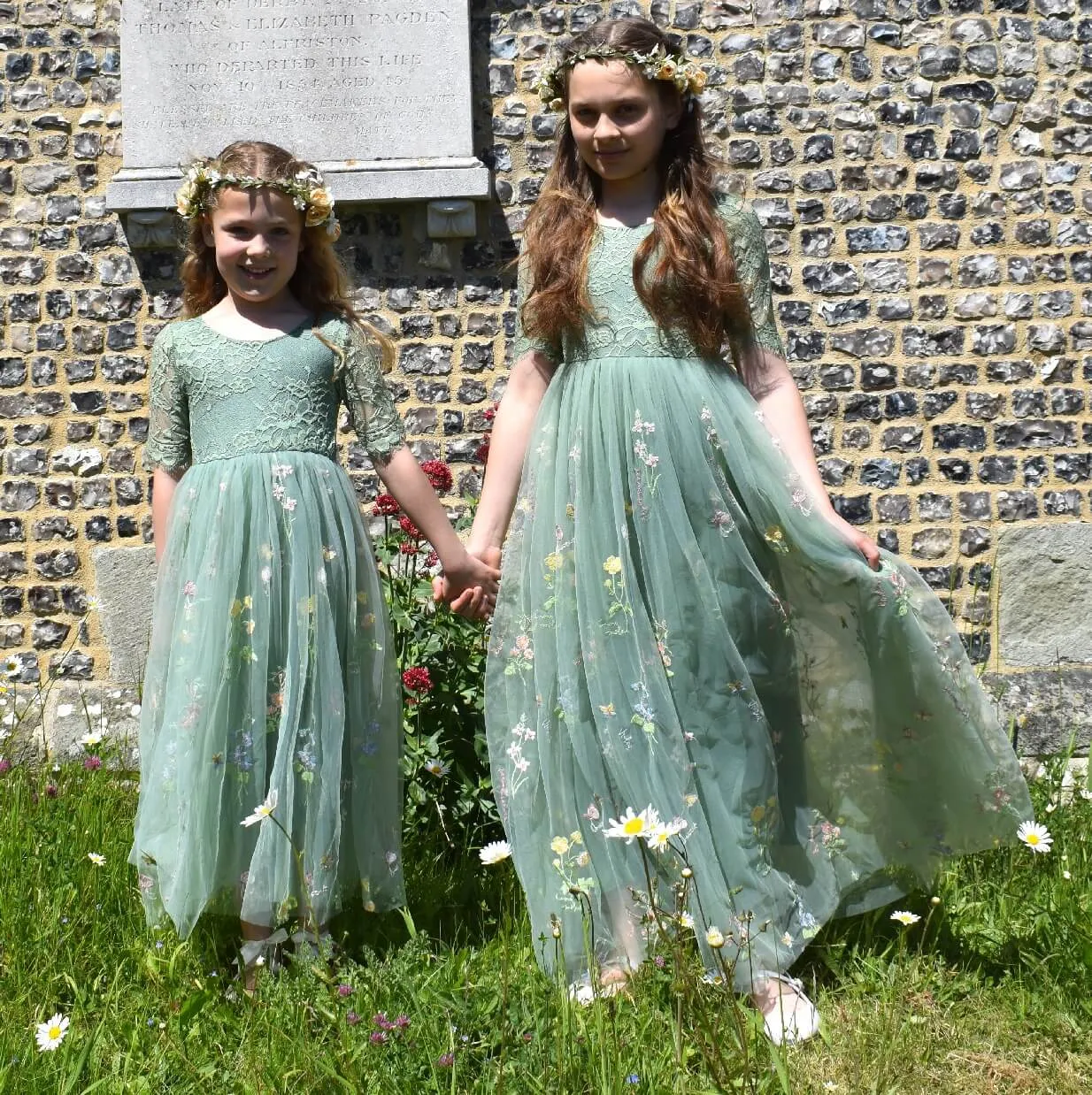 Baby Enchanted Dress - Embroidered Fern Lace