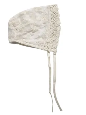 Baby Girls Bonnet in Ivory Lace for Christenings