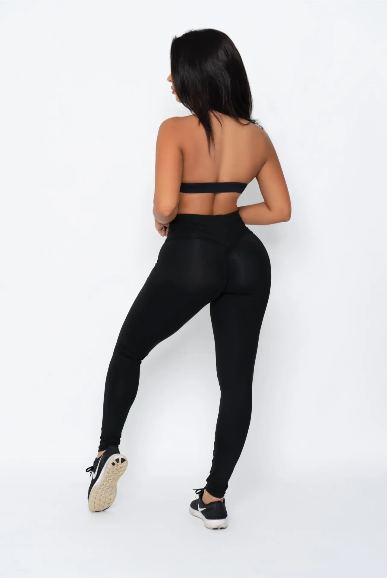 Black Big Font Leggings (Thick Supplex)