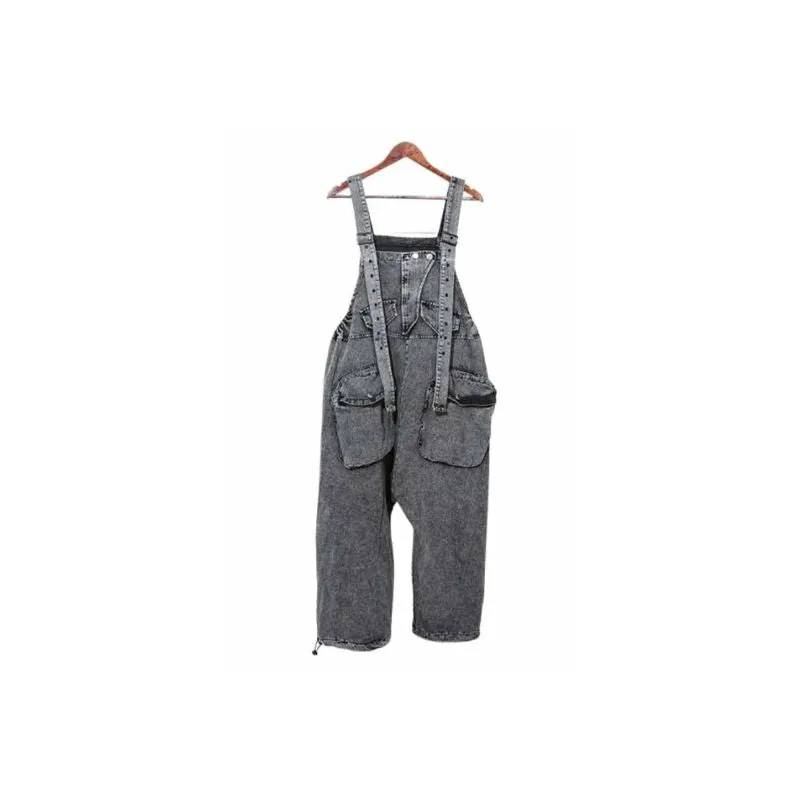 Black Denim Jumpsuit Loose Fit