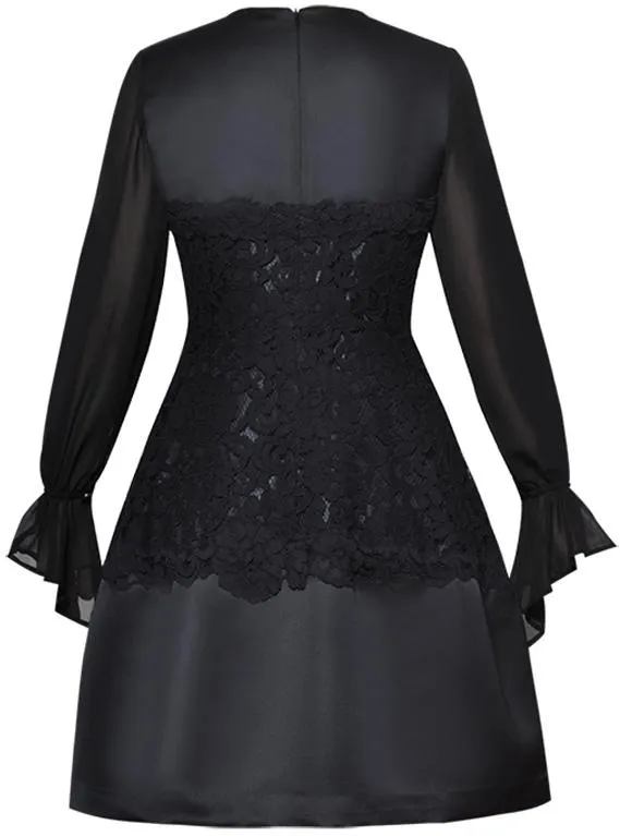 Black Lace Overlay Dress