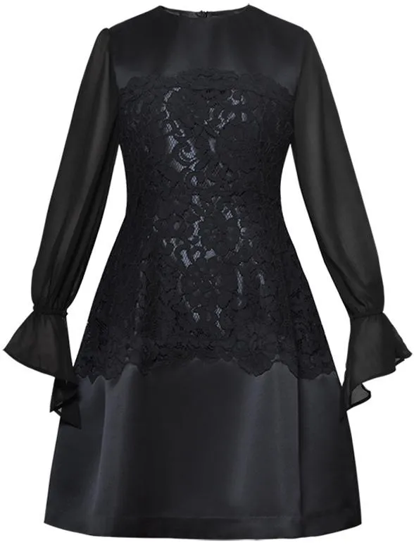 Black Lace Overlay Dress