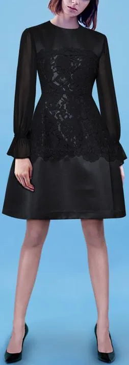 Black Lace Overlay Dress