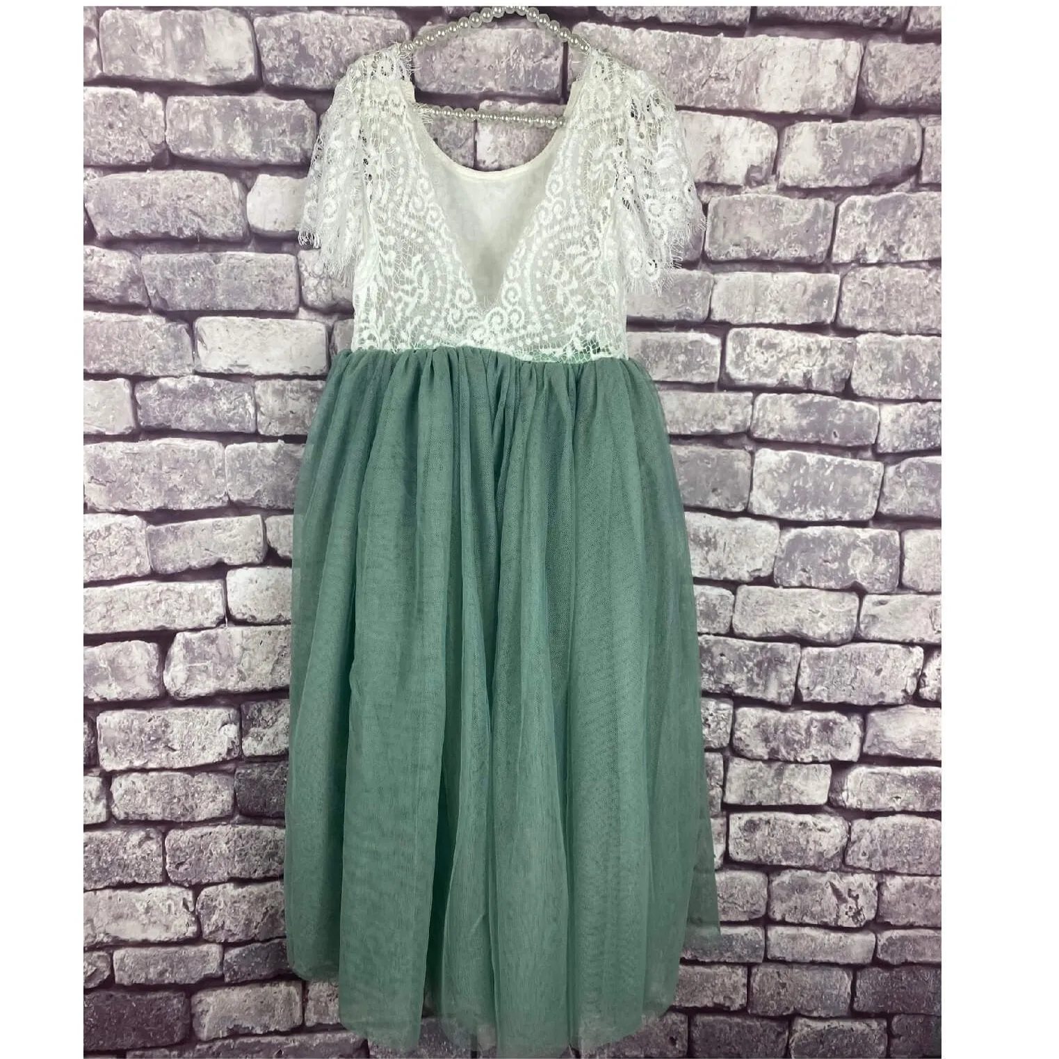 Bohemian Flutter Dress - Sage Green