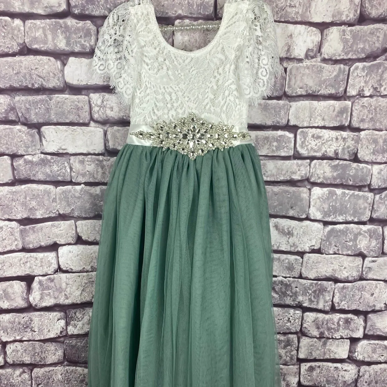 Bohemian Flutter Dress - Sage Green