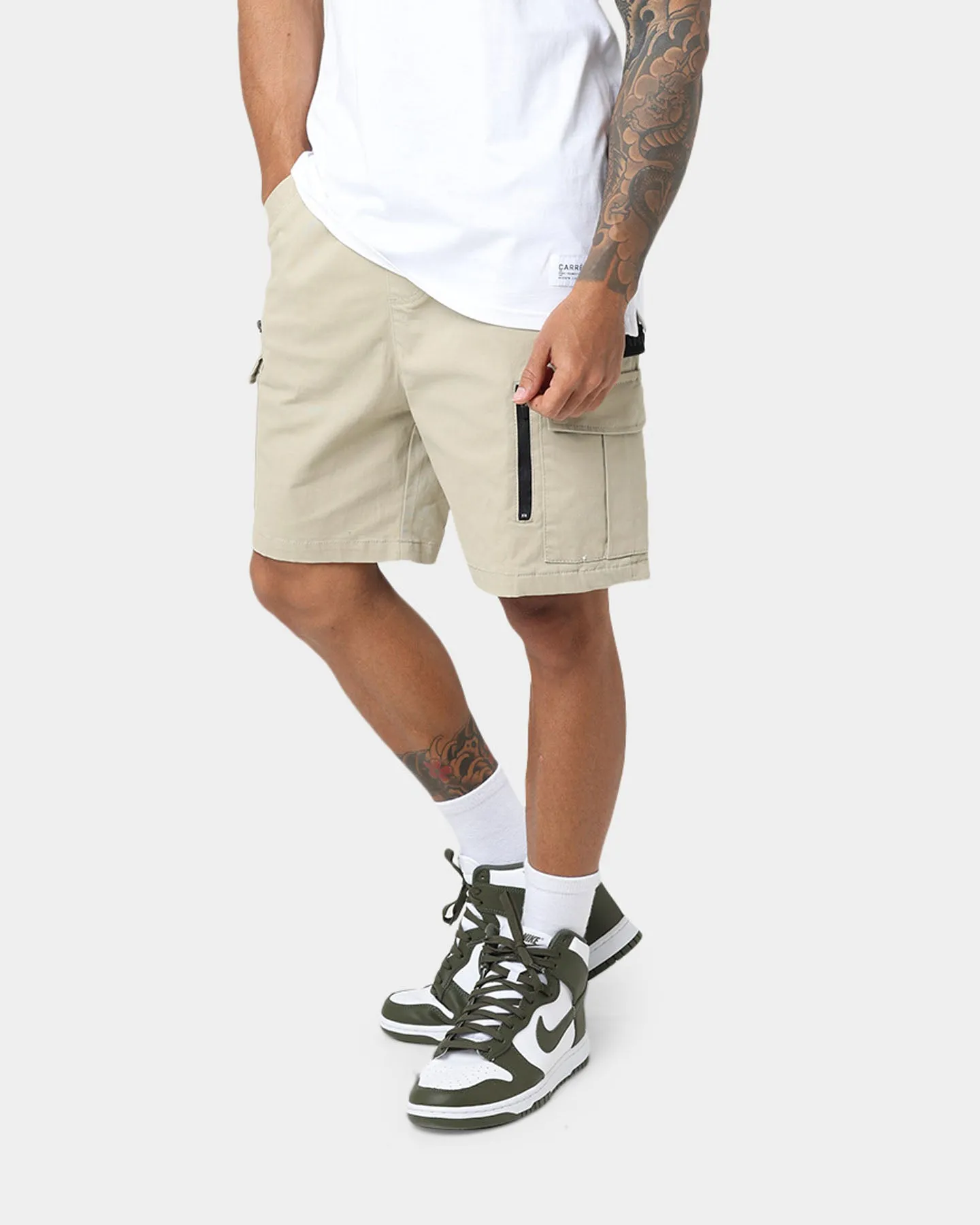 Carre Evolution Cargo Shorts Stone