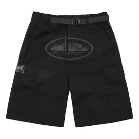 Corteiz Alcatraz Cargo Shorts Triple Black