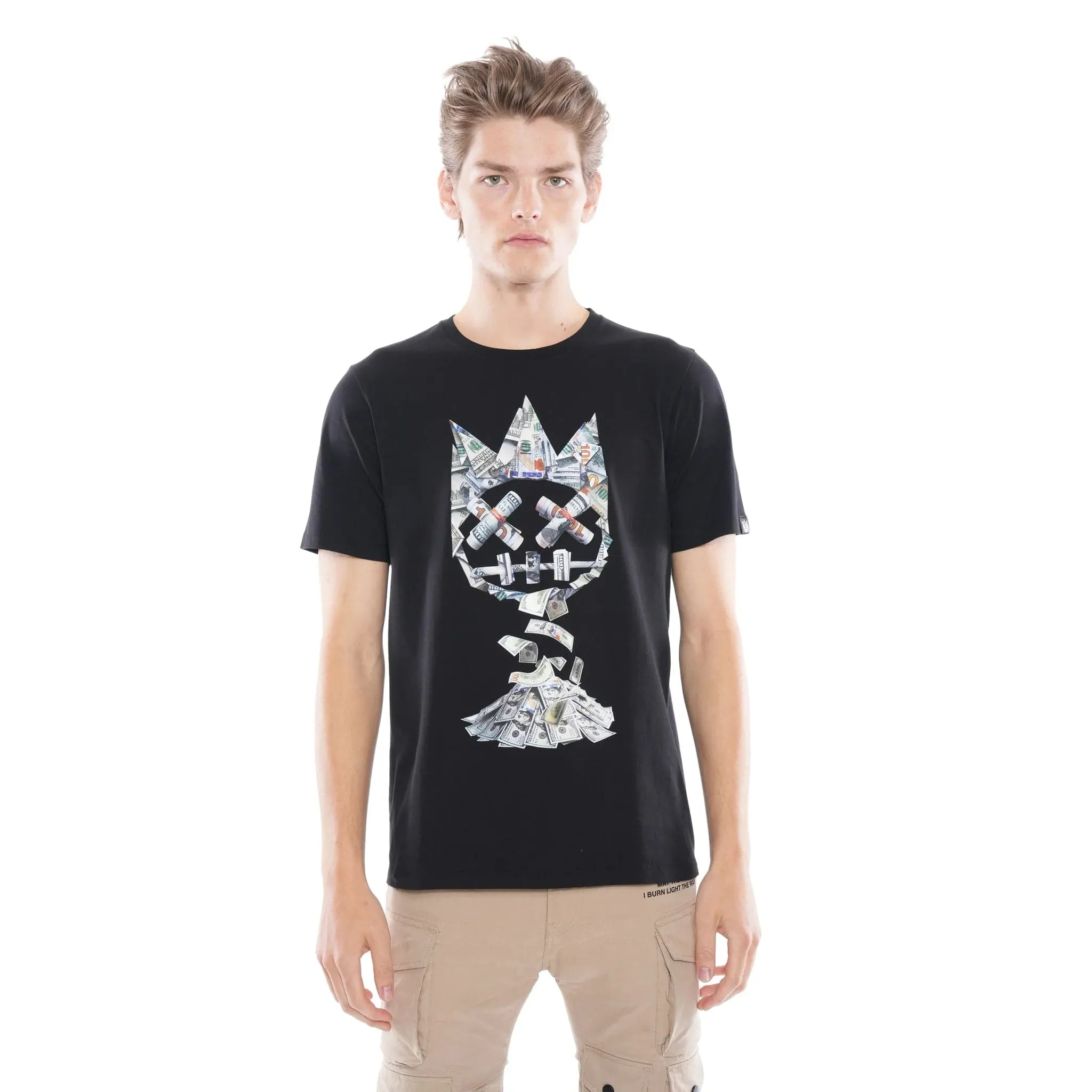 Cult Of Individuality - "More Money" Short Sleeve Crew Neck Tee (Black) - Oversized Cotton Comfortable