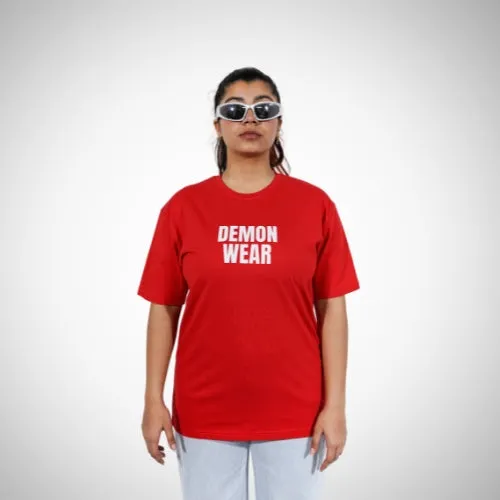 Demon Wear Oversized Red T-Shirt By DemonWear for Her