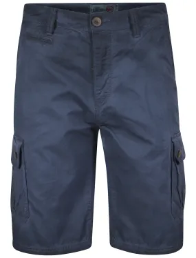 Dumont Cotton Cargo Shorts in Blue - Tokyo Laundry