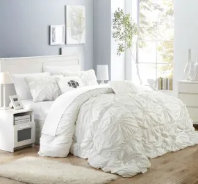 Elegant Ramanda Floral Ruffle Comforter Set with Chic Accent Cushions