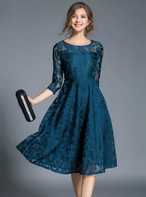 Elegant Slim Ladies Party Dress Women Casual Lace Dresses