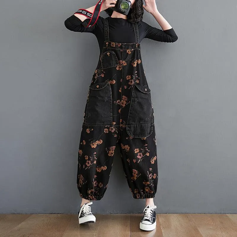 Floral Noir Overalls