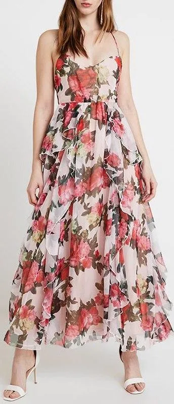 Floral Print Ruffled Sundress