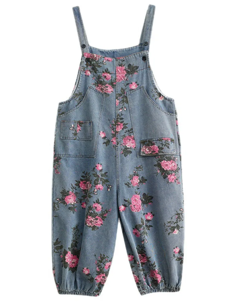 Hey Denim High Waist Loose Baggy Dungarees