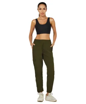 HUGE SPORTS High Waisted Hiking Pants for Women - Green