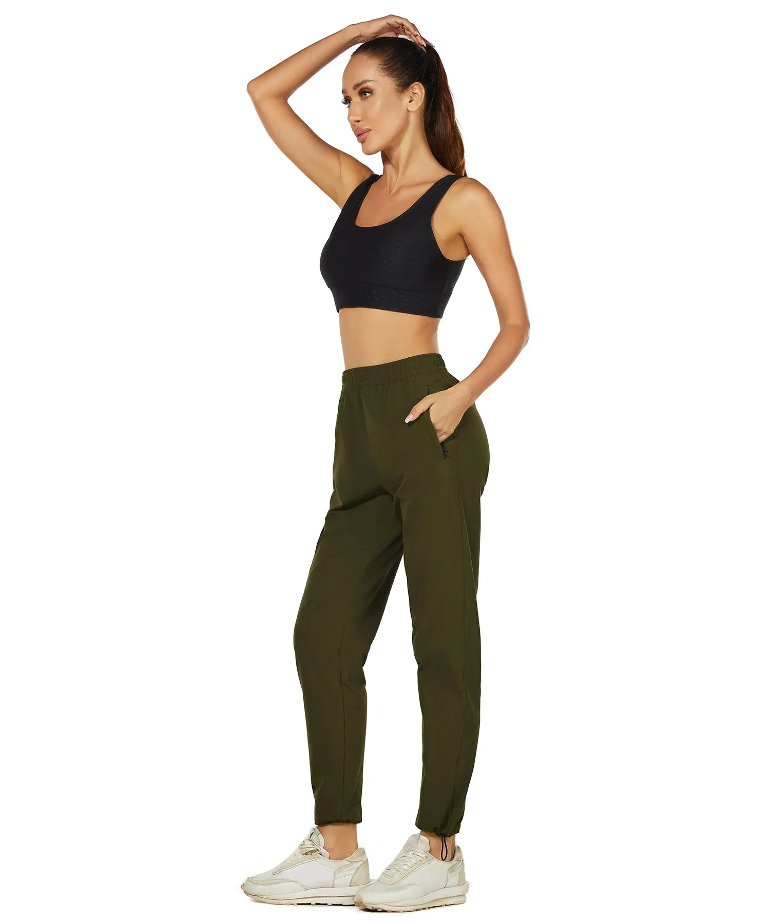 HUGE SPORTS High Waisted Hiking Pants for Women - Green