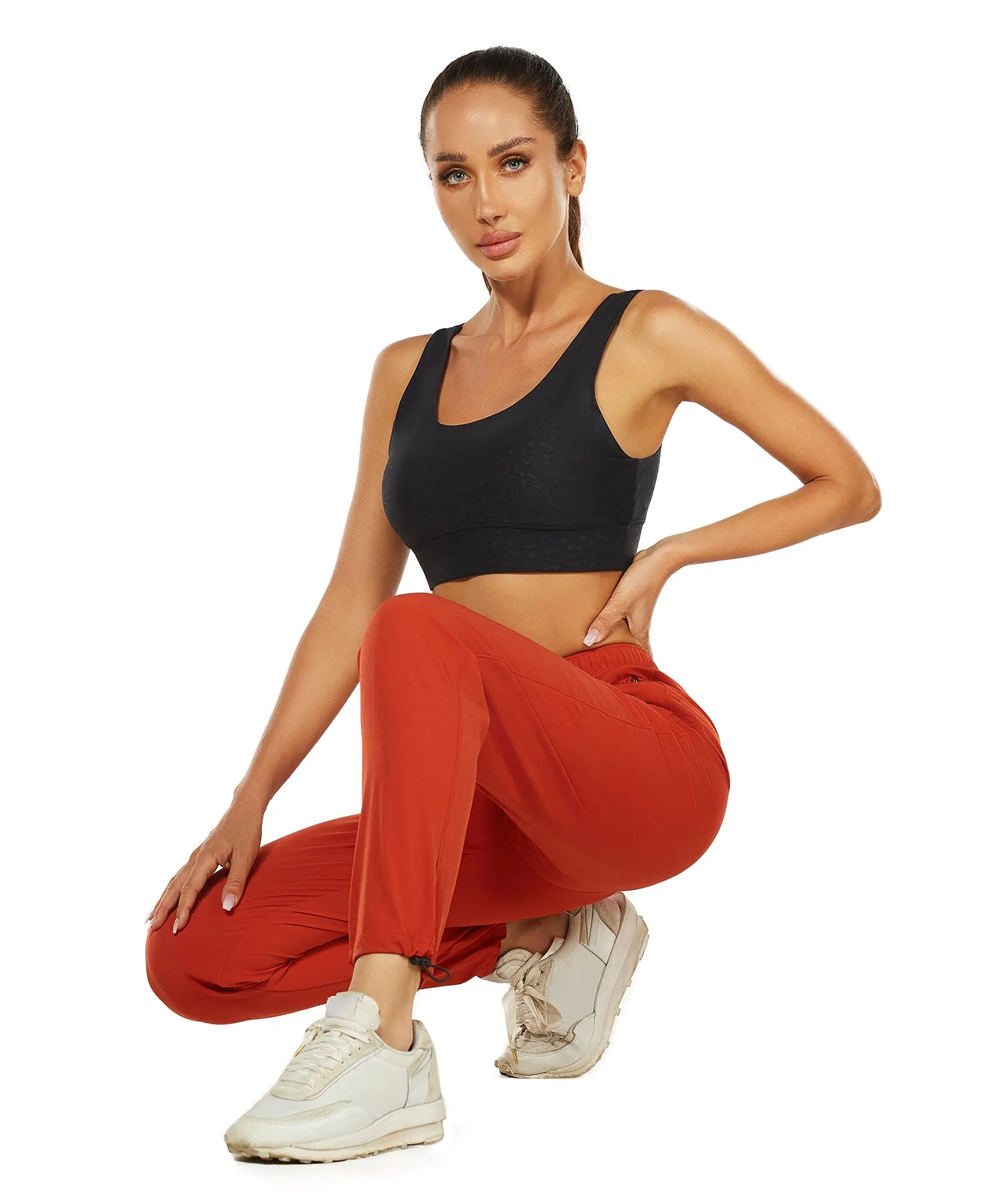 HUGE SPORTS High Waisted Hiking Pants for Women - Orange