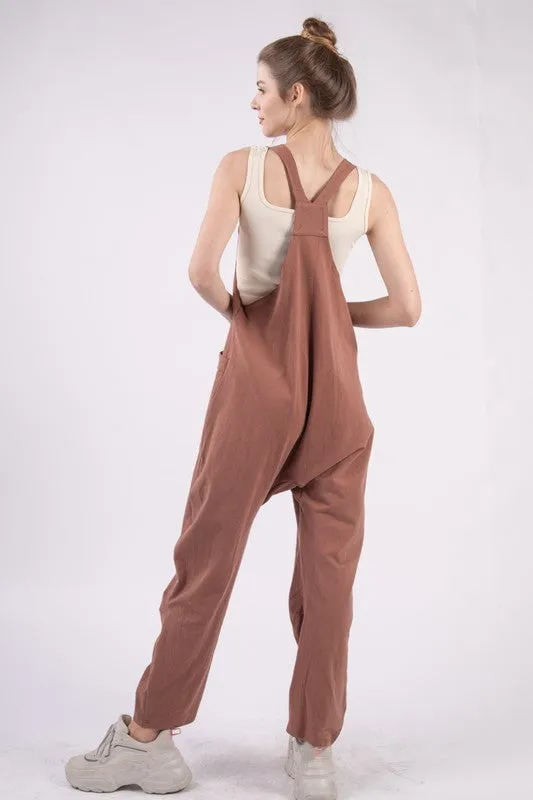 Jamie Casual Loose Fit Solid Knit Baggy Jumpsuit