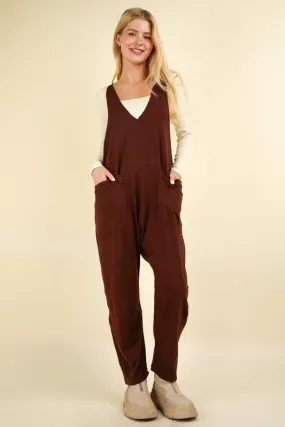 Jamie Casual Loose Fit Solid Knit Baggy Jumpsuit