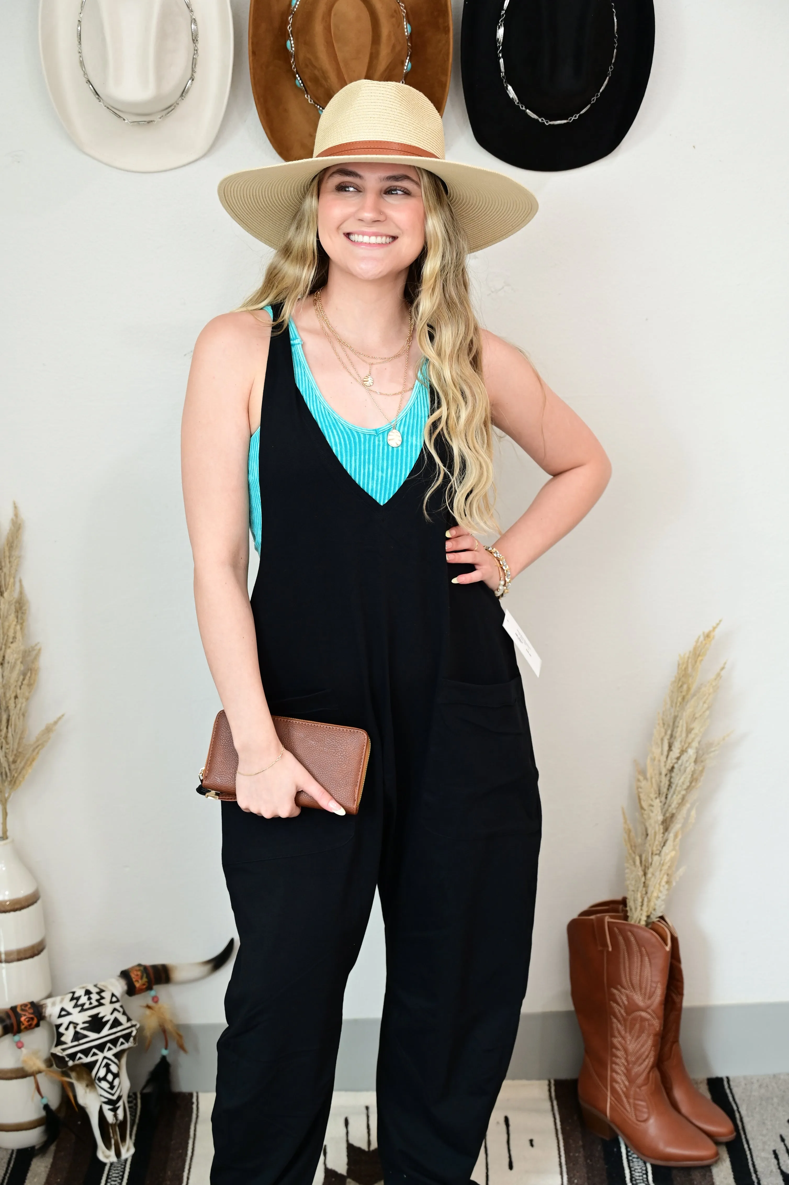 Jamie Casual Loose Fit Solid Knit Baggy Jumpsuit