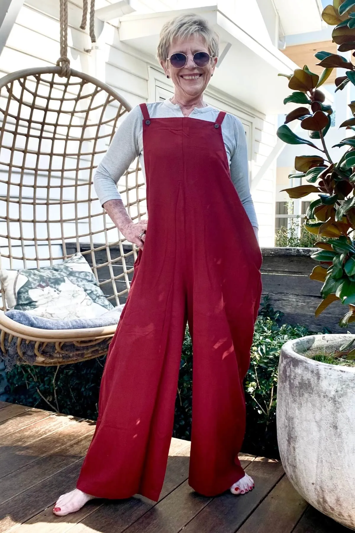 Juanita Overalls Long - Berry