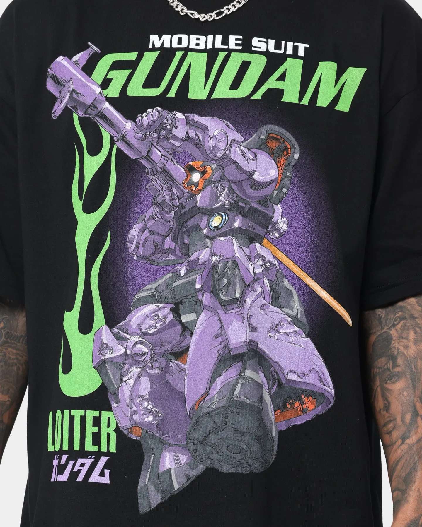 Loiter X Gundam Dom T-Shirt Black