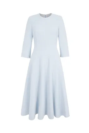 Lucy Midi Dress Light Blue Metallic Tweed