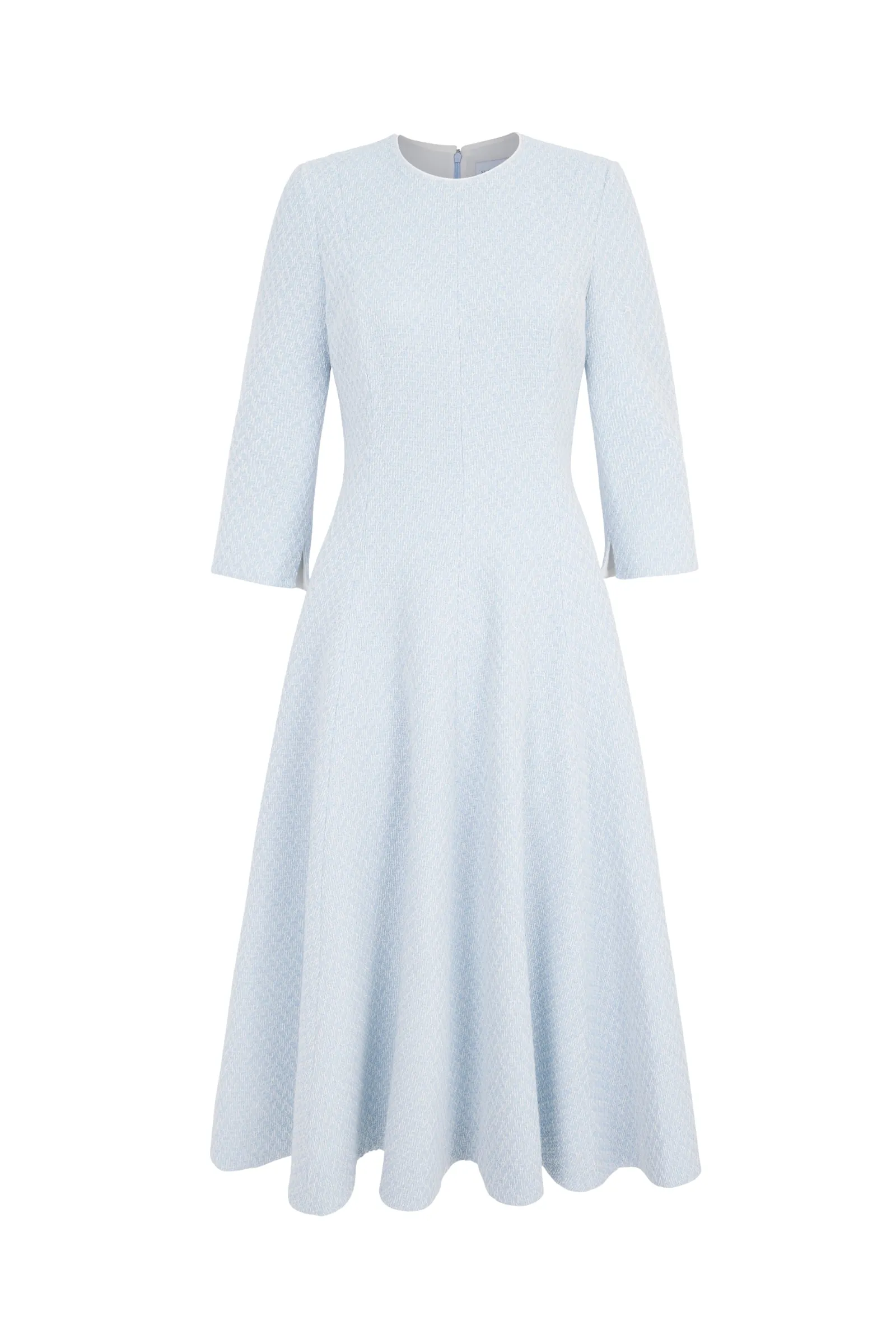 Lucy Midi Dress Light Blue Metallic Tweed