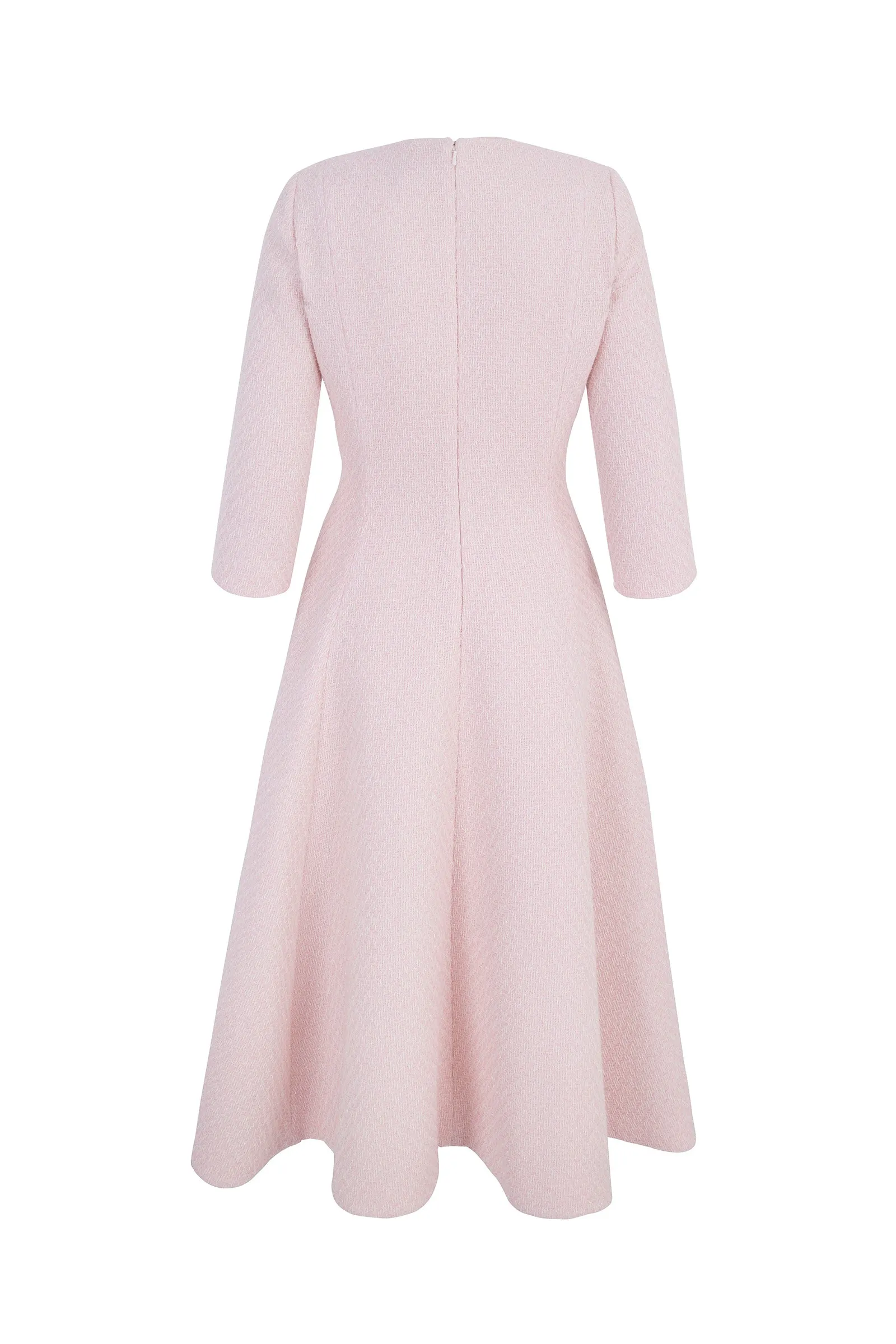 Lucy Midi Dress Metallic Tweed Pink