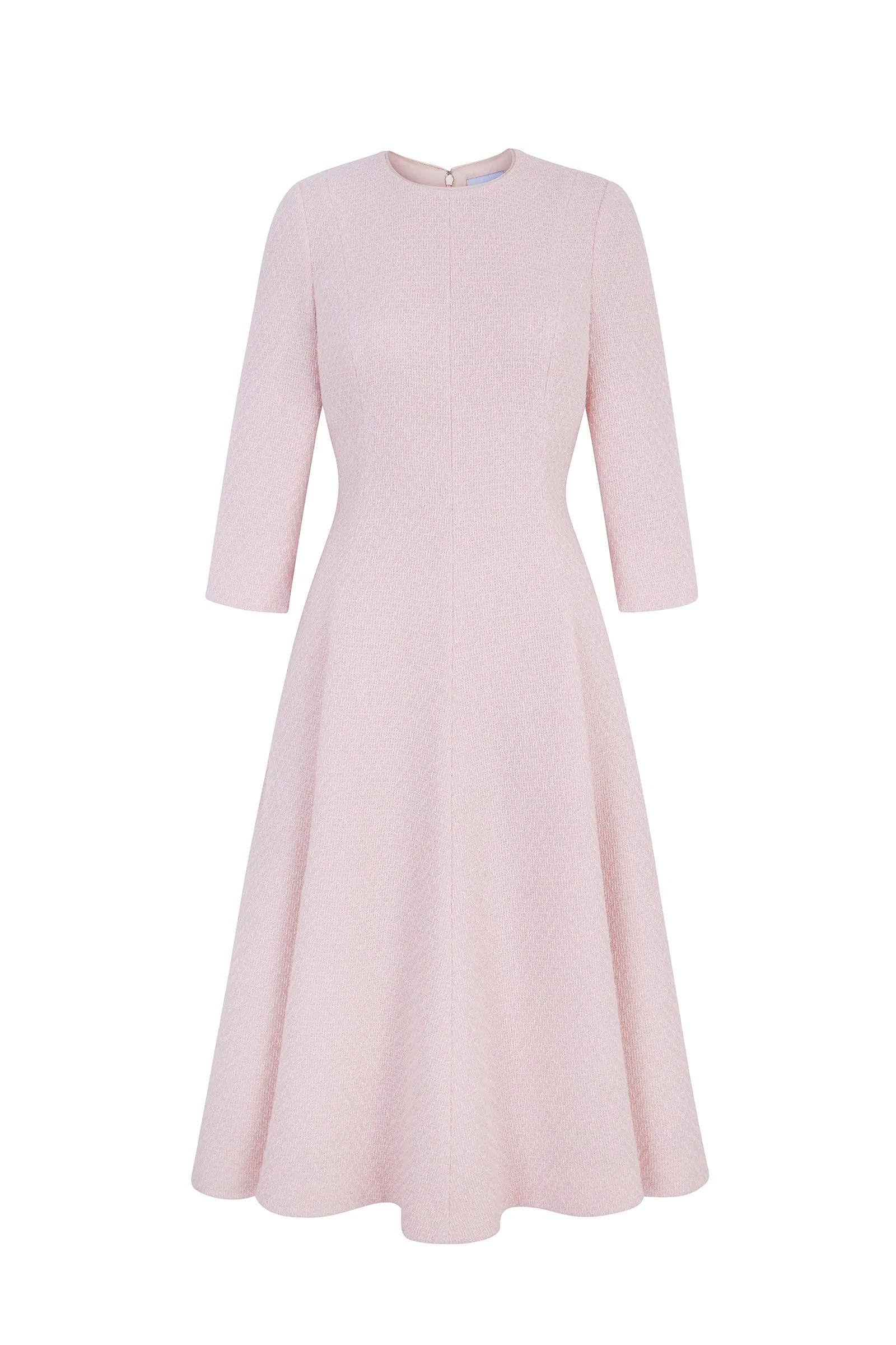 Lucy Midi Dress Metallic Tweed Pink