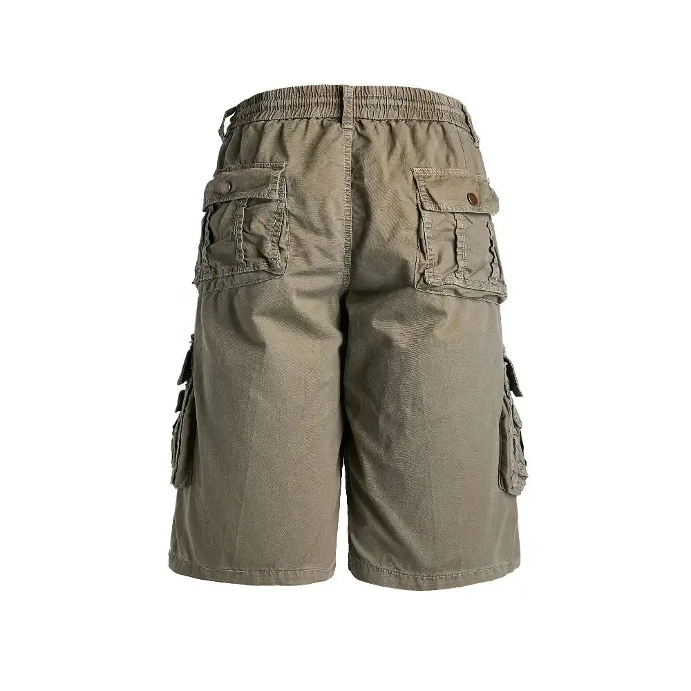 Mens Elastic Waist Cargo Shorts