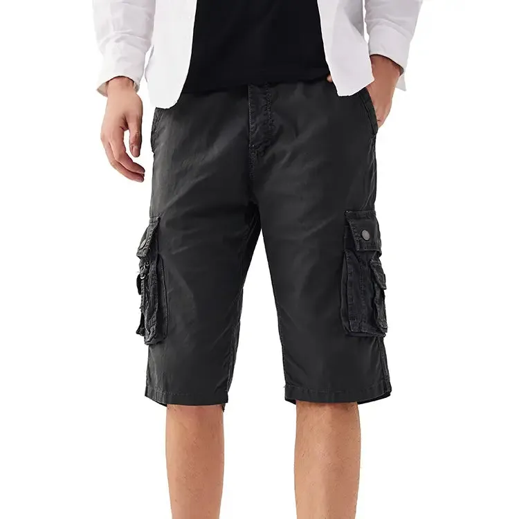 Mens Elastic Waist Cargo Shorts