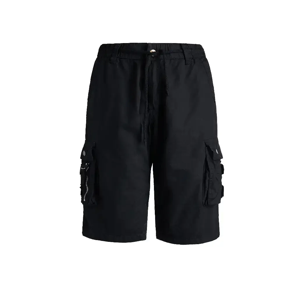 Mens Elastic Waist Cargo Shorts