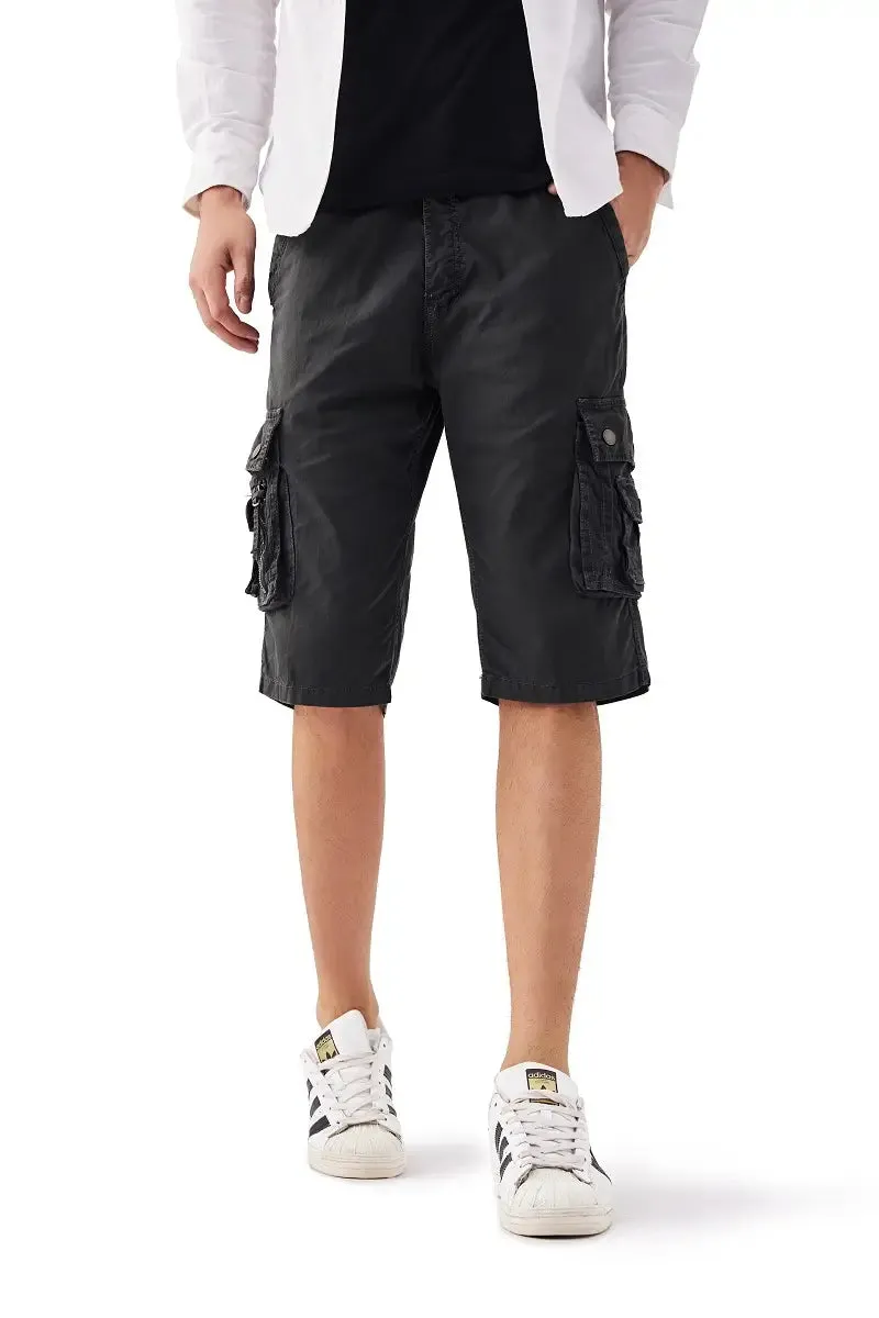 Mens Elastic Waist Cargo Shorts