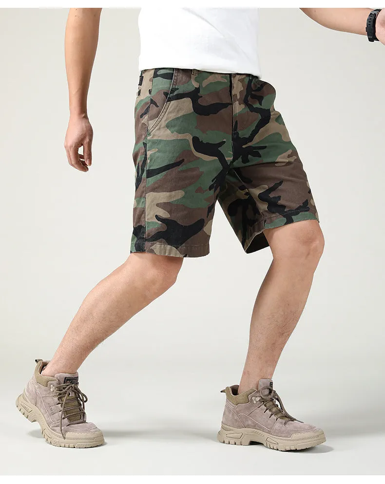 Men's Summer Camouflage American Casual Slim Fit Loose Cargo Shorts | 2301