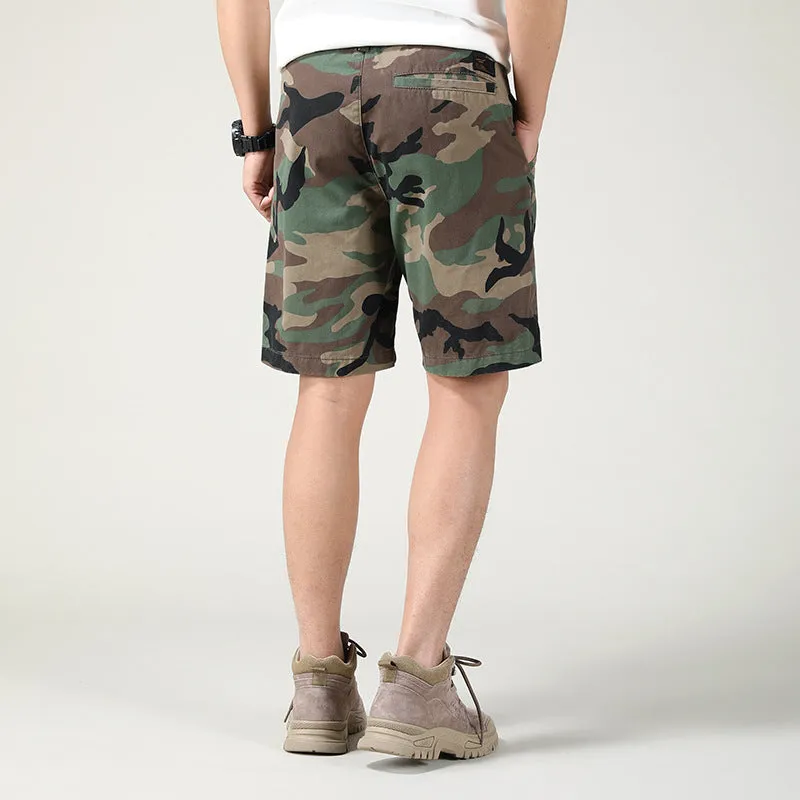 Men's Summer Camouflage American Casual Slim Fit Loose Cargo Shorts | 2301