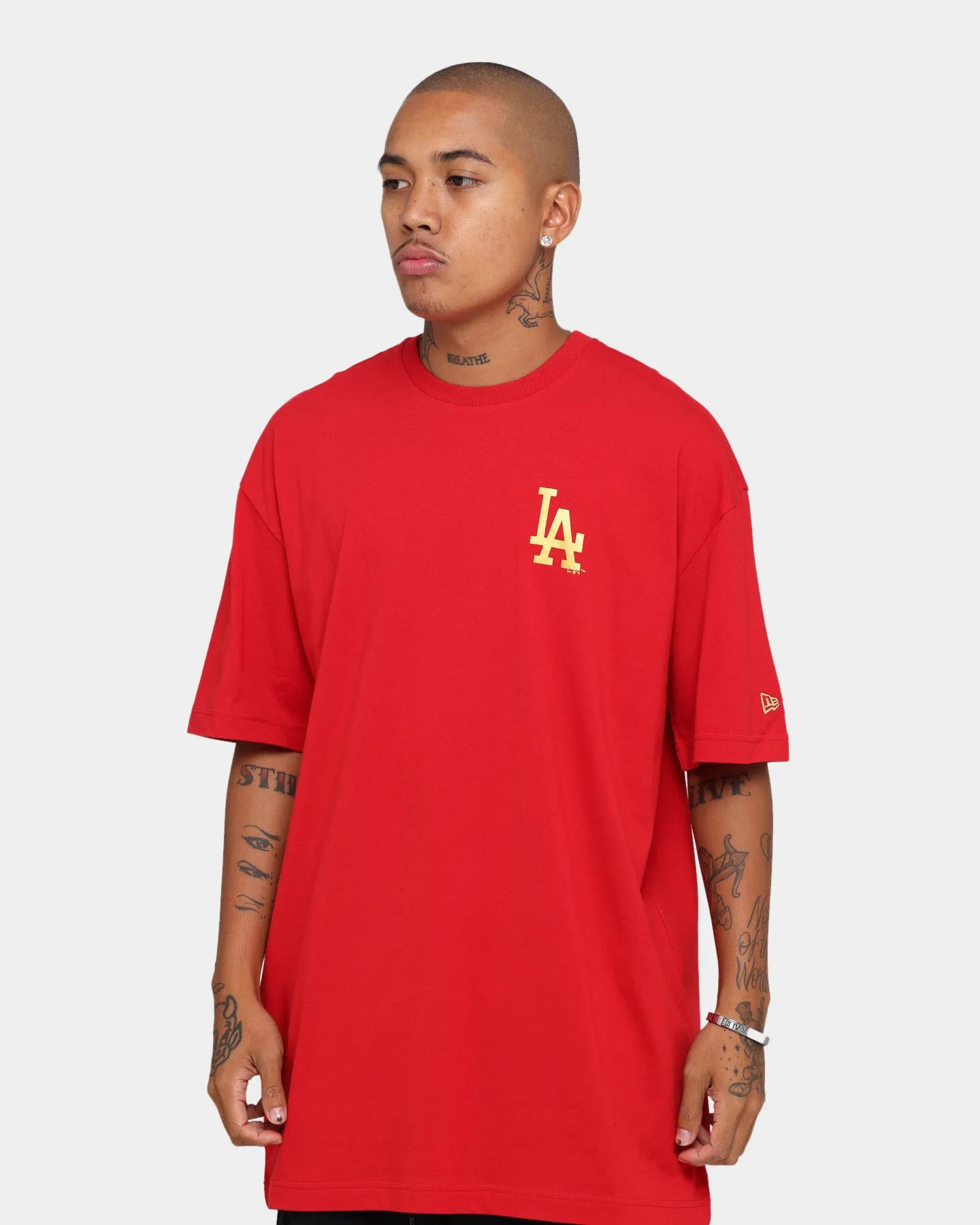 New Era Los Angeles Dodgers Oversize T-Shirt Scarlet/Gold