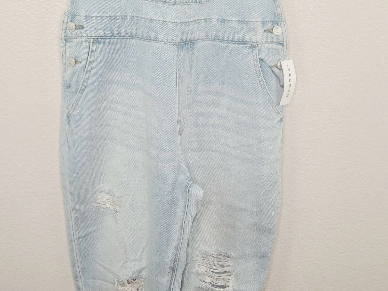 PacSun L.A. Women's Horizon Washed Distressed Baggy Overalls Size Medium