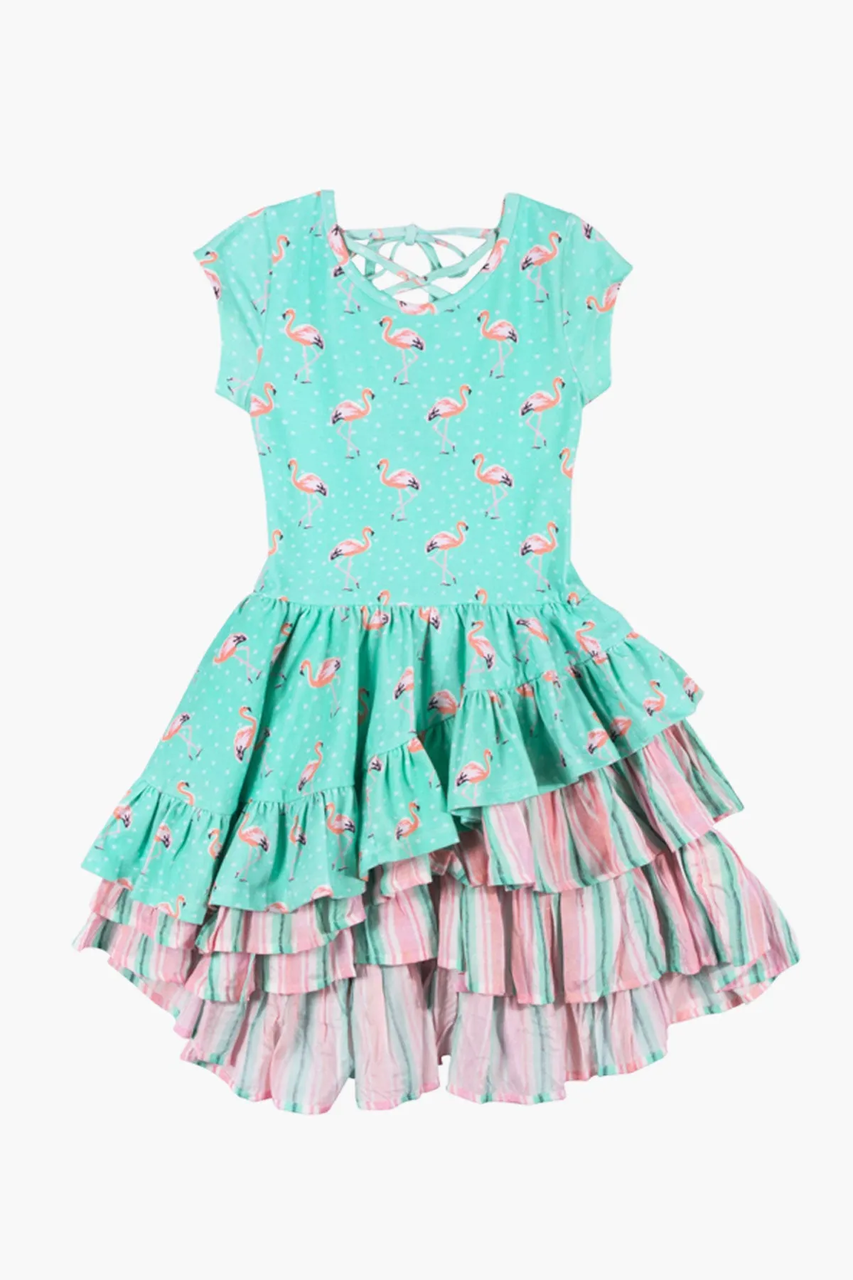 Paper Wings Flamingo Spot Girls Dress (Size 2 left)