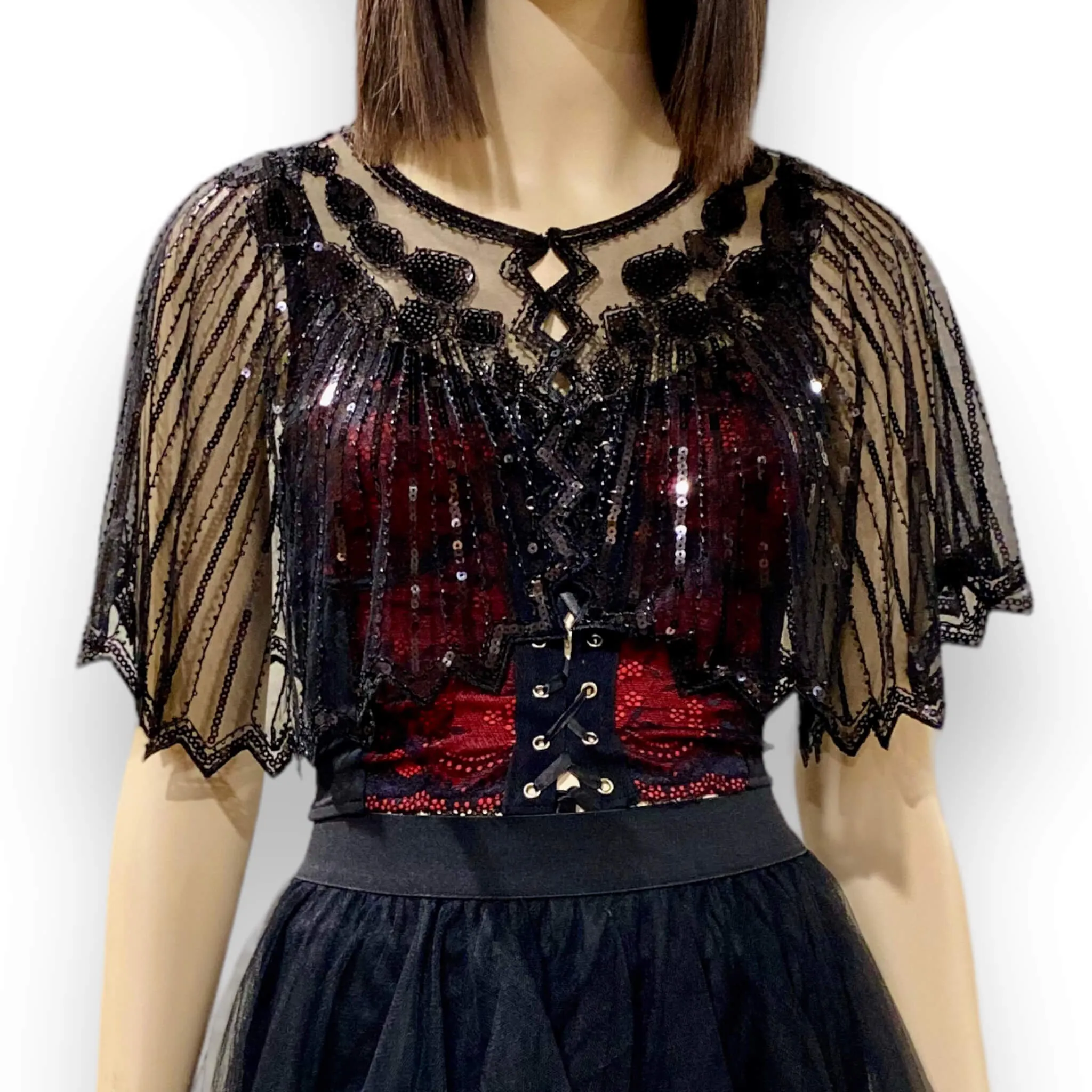 Sequin Beaded Bolero Cape