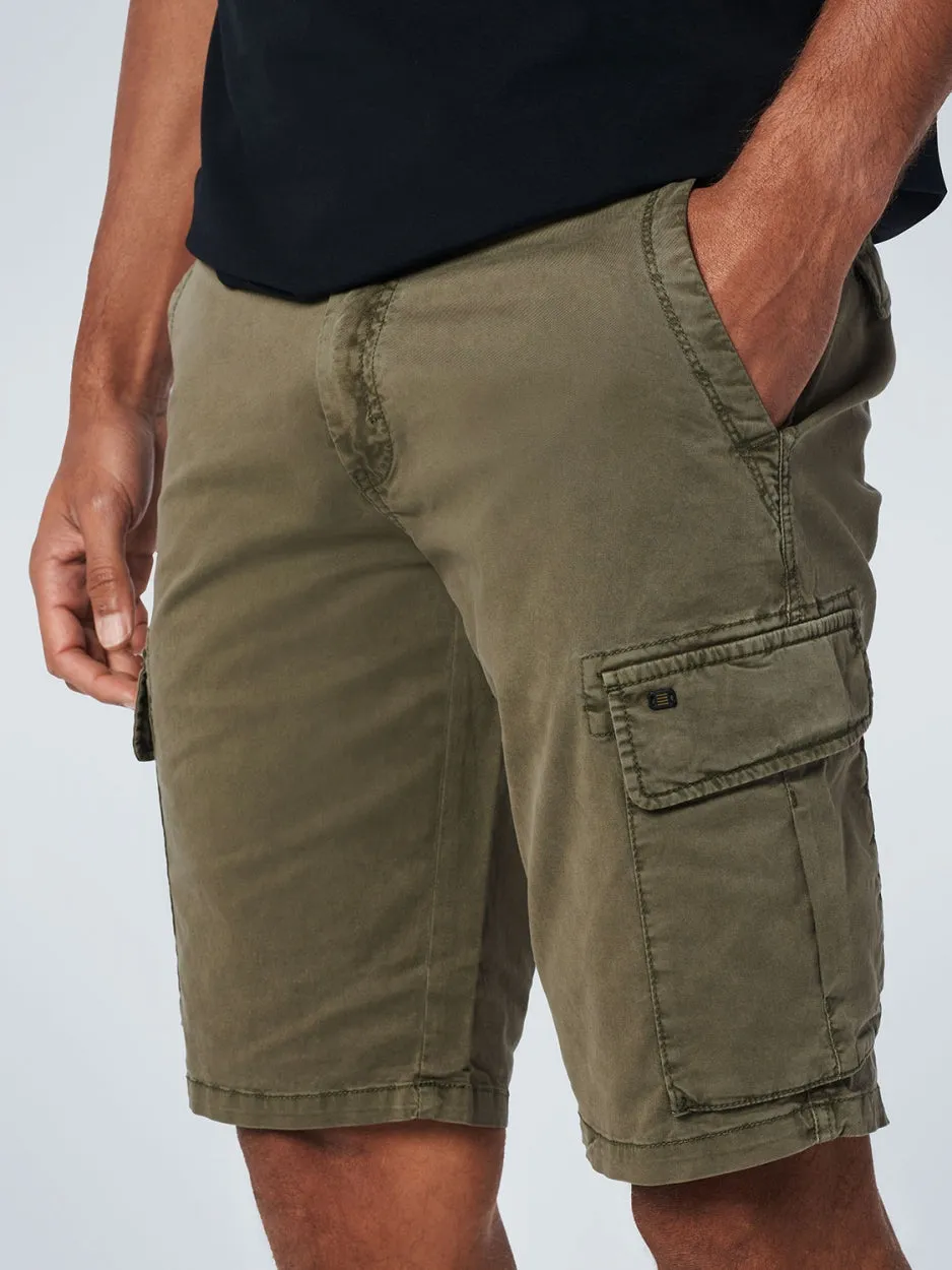 Short Cargo Garment Dyed   Stone Washed Stretch | Army